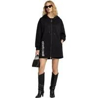 roberto cavalli Kapuzensweatjacke Damen Hooded Jacke Kapuzenpullover Zipper mit dekorativem RC-Monogramm-Anhänger in Silberoptik