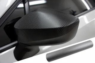 PREMIUM Spiegel Spiegelgehäuse Kappe Design Folie Carbon Grau viele Fahrzeuge