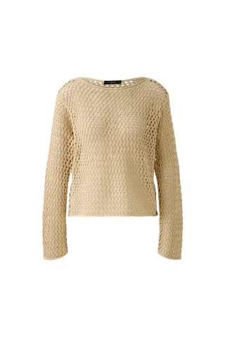 Oui - Pullover Baumwollmischung light stone - Gr. - 36