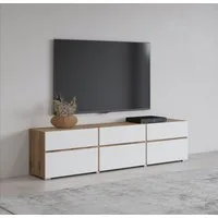 OTTO home Lowboard Cross, moderne grifflose TV-Kommode,3 Klappen/3 Schubkästen, Breite 180 cm, TV-Schrank mit viel Stauraum, TV-Board