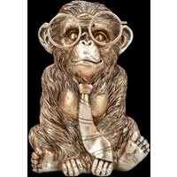 Figuren Shop GmbH Tierfigur Gentleman Affe Figur – Lustige Tier Statue mit Brille 16 cm Dekofigur