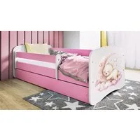 Raumhirsch Furniture Kinderbett 70x140, 80x160, 80x180 cm - Komplettset mit Matratze & Schublade (Bett für Mädchen, Einzelbett Kinder 2–12, mit Rausfallschutz & Lattenrost), verschiedene Farben & Designs