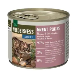 REAL NATURE WILDERNESS Nassfutter Katze, Adult Great Plains Huhn und Kaninchen 24x200 g