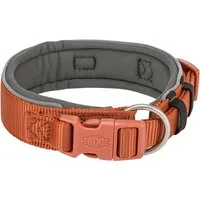 TRIXIE Hunde-Halsband Premium Halsband, extra breit - rost/grafit - 27–35 cm/25 mm, Gurtband