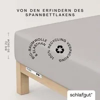 Schlafgut Spannbettlaken PURE Bio-Baumwolle mit Elasthan, 170 g/m², Bettlaken, Spannbetttuch, Jersey, Gummizug: rundum, (1 Stück), PREMIUM Laken für Matratzen bis 30cm Höhe, dehnbar blickdicht, straff