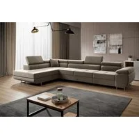 Muffo Ecksofa Wild Maxi mit Schlaffunktion inkl. Montage, L-form Couch mit Bettkasten XL, 6-fach verstellbare Kopfstützen