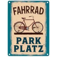 speecheese Metallschild Vintage Fahrrad Parkplatz Metallschild in 15x20 cm