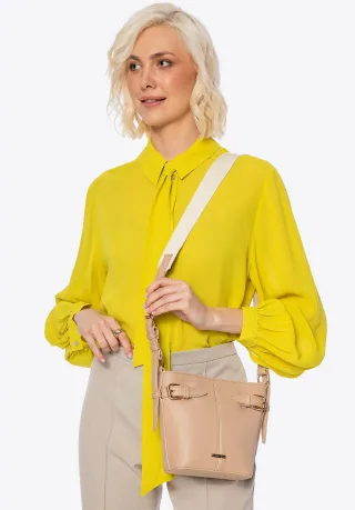 Wittchen Damen-Tragetasche aus kleinem Öko-Leder, Beige