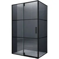 Home Systeme Eckdusche KAPA Duschkabine Dusche Duschwand Duschabtrennung Duschtür Glas ESG, BxT: 120x90 cm