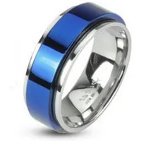 BUNGSA Fingerring 67 (21.3) Bungsa RING blau-silber - Edelstahlring (Ring, 1-tlg), Damen Herren