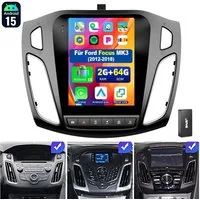 ESSGOO 9.7'' Android 15 CarPlay Autoradio für Ford Focus MK3 2012-2018 GPS BT Autoradio (RDS, 4+64GB(optional), Digitalradio (DAB), FM, AM, BT4.1, SWC, Carplay Android Auto Bluetooth EQ USB GPS Navi WIFI Touchscreen)