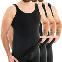 HERMKO Unterhemd 3007 (Pack, 3er) 100 % BIO-Baumwolle extralanges Tank Top (10 cm) hergestellt in EU