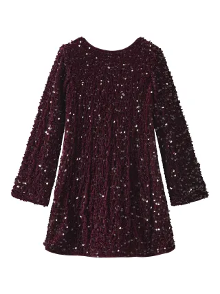 NAME IT - NKFRUSITTA LS DRESS Burgundy - Gr. - 152