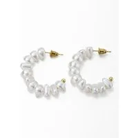 Aniston JEWELRY & WATCHES Paar Creolen Schmuck Geschenk Kupfer Ohrschmuck Ohrringe Zierperlen, Made in Germany - mit Perle (imitiert)