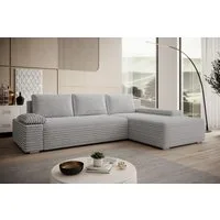PROMETO Möbel Ecksofa Ecksofa LINEA mit Schlaffunktion und Bettkasten in Beige und Grau