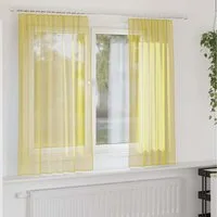 vidaXL Vorhang, Voile Vorhänge mit Stangentaschen 2 Stk. Gelb