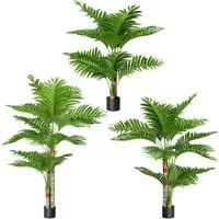 Kunstbaum Kentia-Palme Kunstpflanze Ficusbaum 120/150/180 cm Künstliche, FIVMEN, Höhe 150 cm, Pflanzen wie echt mit Stamm aus Naturholz Künstlichkunstbaum