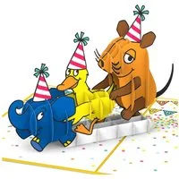 papercrush Geburtstagskarte Die Maus® Geburtstagspolonaise Pop-Up Karte, Offizielles Lizenzprodukt, Handgemacht