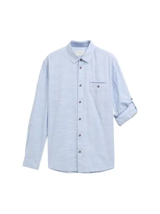 Tom Tailor - Regular Fit Hemd mit Turn-up-Funktion blau - Gr. - XXL