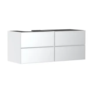hansgrohe Xevolos E Waschtischunterschrank 54236320 1370x555x550mm, 4 Schubladen, links, mattweiß, weiß metallic