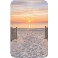 OnlyWow WC-Vorleger Sonnenuntergang - Strand - Sand, Höhe 10 mm, Polyester, Rechteckig, WC Teppich, Toilettenvorleger, Toilettenteppich, Badematte 40x60 cm