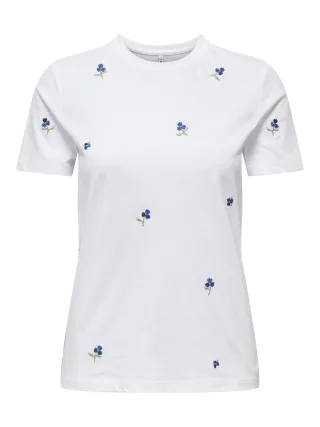 ONLY - ONLKETTY S/S O-NECK TOP JRS NOOS Bright White - Gr. - XL