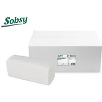 Sobsy Papierhandtuch Zellstoffmixpapier, 2-lagig, 22x20,8 cm, 3200 Blatt, ZZ/V-Falz