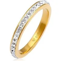 Elli Fingerring Bandring 925 Silber vergoldet, mit Kristallen von Swarovski®