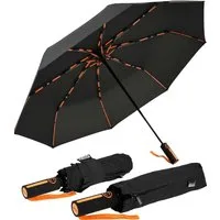 iX-brella Taschenregenschirm BIG Automatik Fiberglas-Schirm groß 104cm, mit farbigen Doppel-Speichen