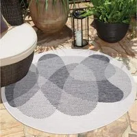 Carpet City Outdoorteppich DUO RUG 5835, rund, Höhe: 5 mm, Wendeteppich Wetterfest In- & Outdoor, Balkon, Terrasse, Wohnzimmer