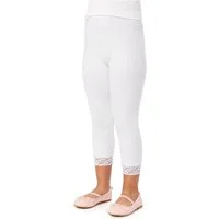 Merry Style Leggings Mädchen 3/4 Capri Leggings aus Baumwolle mit Spitze MS10-228 (1-tlg) elastischer Bund