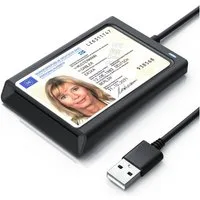 CSL Speicherkartenleser USB Smart Card Reader mit NFC, Chipkartenleser, SIM Kartenlesegerät, für Personalausweis Gesundheitskarte Bankkarte, Win 11 komp.