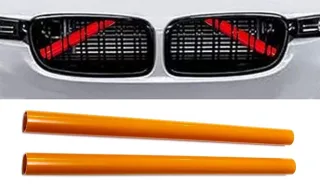 2x Kühlergrill Streben in Rot hinter dem Kühlergrill für BMW F07 F10 F11 F18 F06 F12 F13 F01 F02 F03 F04 F48 F49 F39 F45 F46