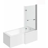 HOME DELUXE Badewanne ELARA, 170 x 85 x 53 Badewanne mit Dusche, inkl. Duschabtrennung & Zubehör