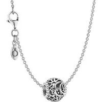 Pandora Kette mit Anhänger 51642, für Damen 925 Silber mit Charm Sonne, Mond & Sterne