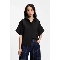 BOSS ORANGE Hemdbluse Bisenas Premium Damenmode mit Spitzkragen, Leinen-Mix
