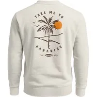 Neverless Sweatshirt Sweatshirt Herren Pullover mit Backprint Palmen Sonne Design Beach