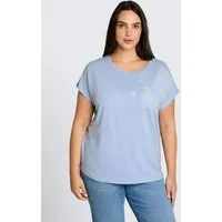 TOM TAILOR PLUS T-Shirt T-Shirt Plus Size - T-Shirt mit Leinenanteil
