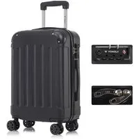 YONSLY Hartschalen-Trolley Premium Hartschalen-Reisekoffer Trolley Kabinenkoffer, 4 Rollen, TSA-Schloss, YKK-Reißverschluss, austauschbare Rollen & Griffe