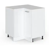 Vicco Eckunterschrank R-Line, Weiß Hochglanz/Weiß, 75.6 cm ohne Arbeitsplatte (1-St)