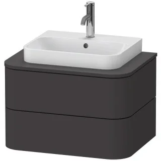 Duravit Happy D.2 Plus Konsolenwaschtischunterbau wandhängend Graphit Supermatt 650x480x408 mm - HP4 HP4960080800010
