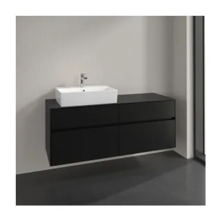 Villeroy und Boch Collaro Waschtischunterschrank C13200VL 140x54,8x50cm, Waschtisch links, volcano black