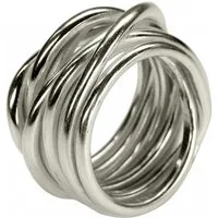 SILBERMOOS Partnerring Fein-geschmiedeter Wickelring, 925 Sterling Silber