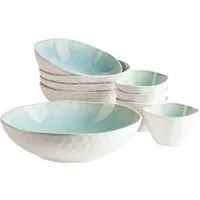 MÄSER Salatschüssel FROZEN, Salatschüssel-Set, Steinzeug, Steinzeug, (9-tlg)