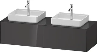 Duravit White Tulip Konsolenwaschtischunterbau wandhängend Graphit Hochglanz 1300x550x408 mm - WT486 WT4865BH1H10010
