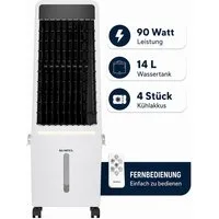 KUMTEL Standventilator HAC-04, 90 W,14-Liter-Wassertank,Timer, LED-Licht, mit Fernbedienung