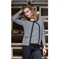 Passioni Cardigan Twinset in schwarz-weißen Streifen
