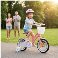 Actionbikes Motors Kinderfahrrad Starlight inkl. Fahrradkorb, 1 Gang, (Kinder Fahrrad, Fahrrad für Kinder, Fahrrad ab 2 Jahren, V-Brake-Bremse, Fahrradständer, 20 Zoll, 16 Zoll & 12 Zoll), höhenverstellbares Bike Mädchen Rad Kinderrad ab 2 Jahre