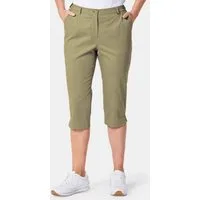 GOLDNER Caprihose Kurzgröße: Kurze Caprihose aus Satin mit Stretch Unifarbenes Design mit flexiblem Teildehnbund