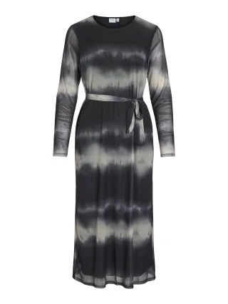 VILA - VIVOLETTIS MAI O-NECK MIDI DRESS/PB black beauty - Gr. - S
